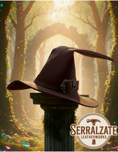 Sombrero en cuero del Mago del Reino, color marrón 2