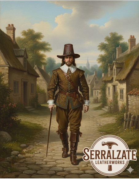 Zwart toverhoed van leer Deluxe, bruin