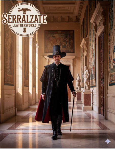 Hexenhut aus dunklem Leder Deluxe,...