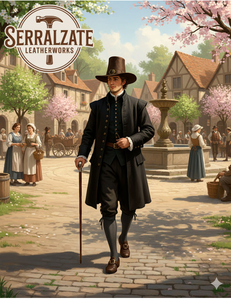 Zwarte toverhoed van glad leer, bruin