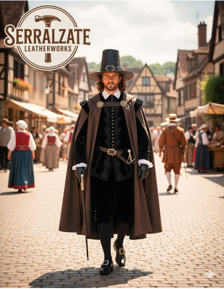 Sort troldmandshat i glat læder, sort