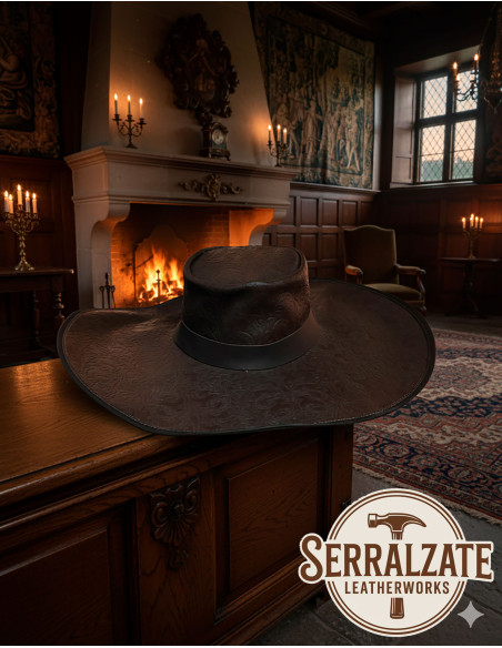 Medieval hat i læder Deluxe model...