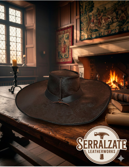 Medieval hat i læder Deluxe model...