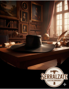 Medieval hat i læder model Alatriste, brun