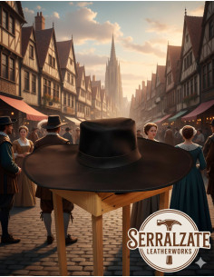Mittelalterlicher Lederschal im Alatriste-Modell, braune... 2