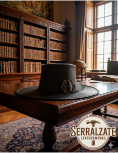 Medieval hat i læder model Hidalgo, brun farve 2