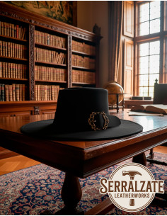 Medieval hat i læder model Hidalgo, sort 2