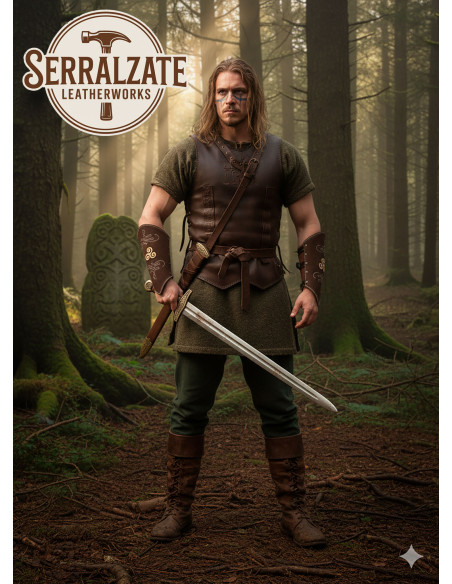 Brazaletes arquero cuero serraje...