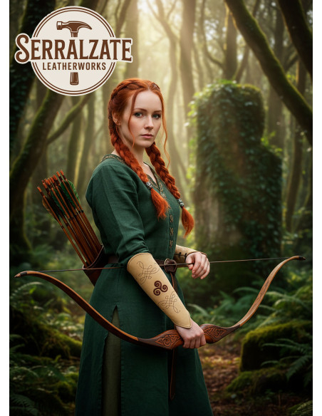 Brazaletes arquero cuero serraje...