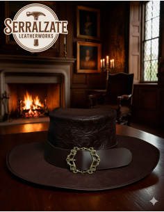 Sombrero medieval en cuero Deluxe modelo Hidalgo, color... 2