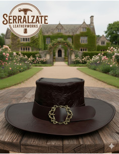 Medieval hat i læder Deluxe model Hidalgo, brun