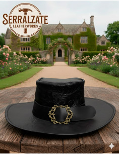 Medievaler Lederschurz Deluxe Modell Hidalgo, schwarz
