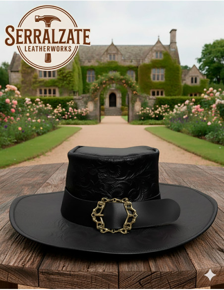 Medieval hat i læder Deluxe model...