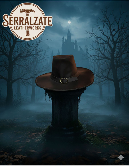 Uofficielt Van Helsing-hat i læder, brun