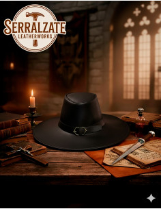 Inoffizieller Van Helsing Hut aus Leder, schwarz