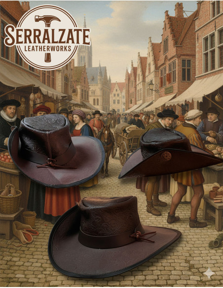 Medieval hat i læder Deluxe model...