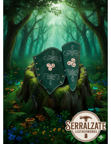 Armschienen aus grünem Wildleder für...