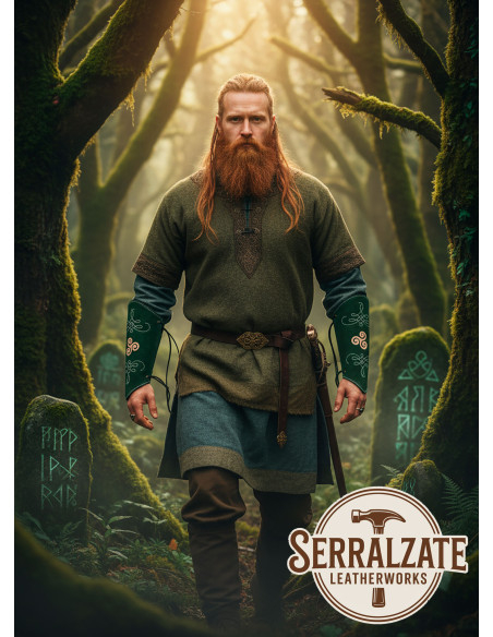 Armschienen aus grünem Wildleder für...