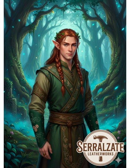 Groene leren boogschutterarmbanden...