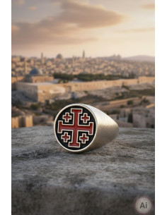 Anillo negro cruces templarias