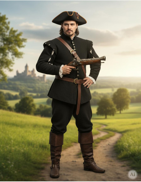 Blåt fransk flintlåspistol, 1600-tallet