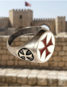 Anillo Cruz Templaria esmaltada 2