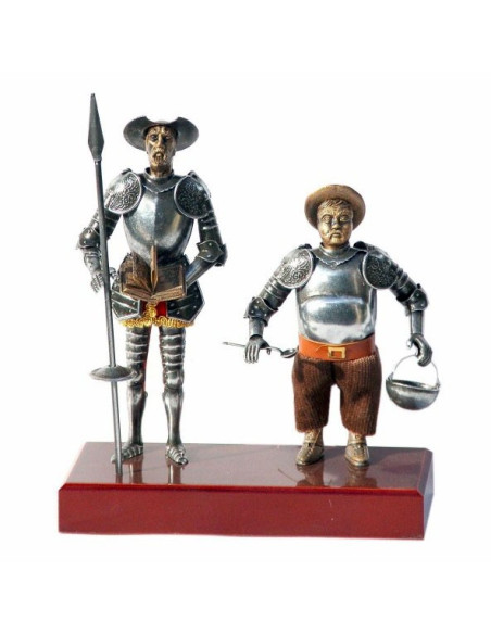 Beeld Don Quichot en Sancho Panza, 24 cm.