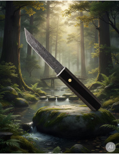 Cuchillo aventura Albainox hoja tanto en damasco...