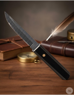 Cuchillo aventura Albainox hoja damasco envejecido (22 cm.)