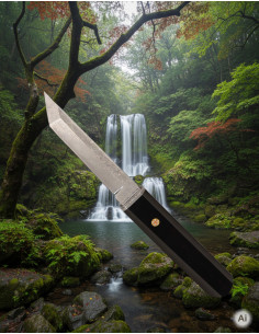 Cuchillo aventura Albainox hoja damasco tanto brillante...