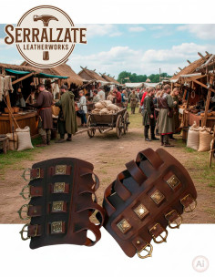 Viking armbanden Aslaug in donkerbruin