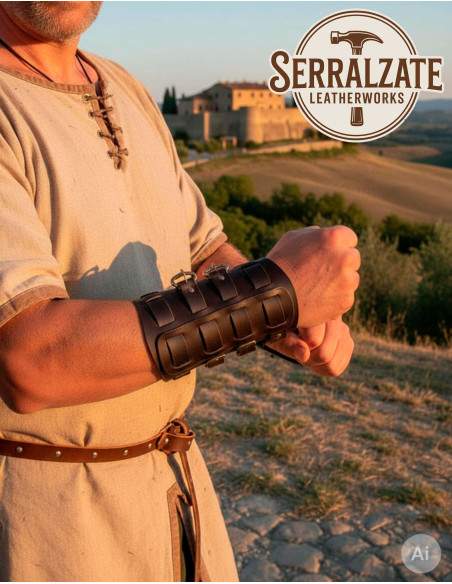 Brazaletes vikingos Gunnar en piel...