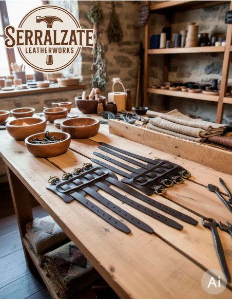 Brazaletes vikingos Gunnar en piel...