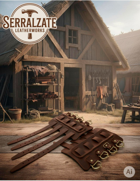 Brazaletes vikingos Gunnar en piel...