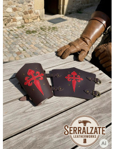 Templar armbanden Kruis van Santiago in bruin