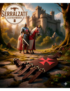 Templar-Kreuzholster für Flachklingen-Schwerter in Braun
