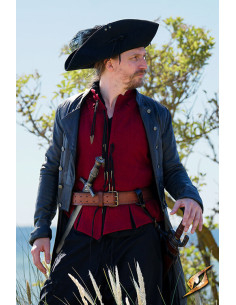 Piratenriem van leermodel Hunter, bruin 2