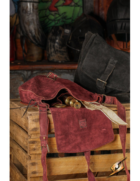 Medieval skuldertaske i røgfarvet...