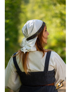 Mittelalterliches Stofftuch Modell Estrid, weiß 2