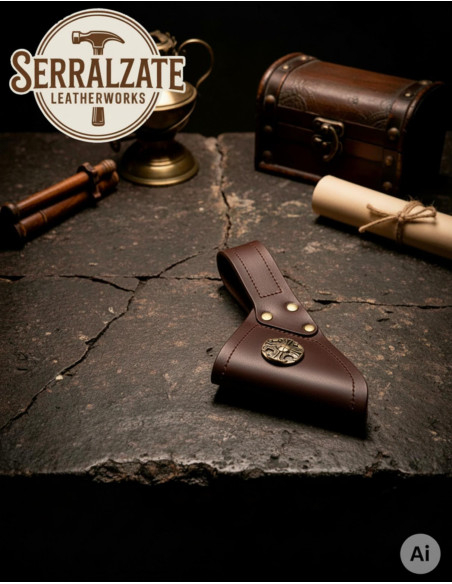 Tahalí medieval en piel para colgar...