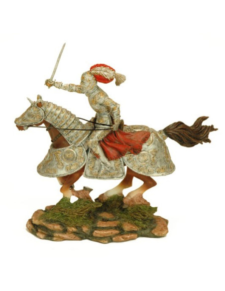 Figur mittelalterlicher Ritter zu Pferd