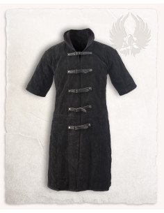 Middeleeuws gambeson in suède model Leopold, zwart