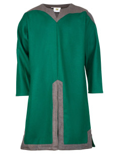 Túnica vikinga hombre en lana modelo Norgaard, color verde