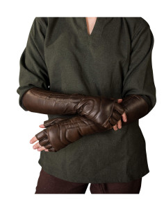 Mittelalterliche fingerlose Lederhandschuhe Modell...