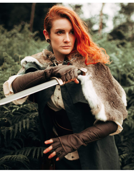 Medieval handsker uden fingre i læder...