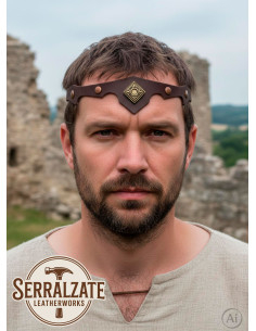 Römischer mittelalterlicher Diadem mit Blättern, braun 2