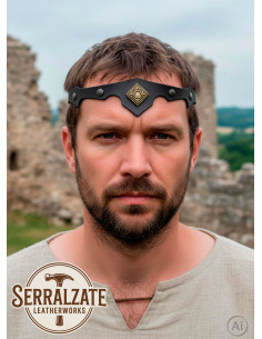 Römischer mittelalterlicher Diadem mit Blättern, schwarz 2