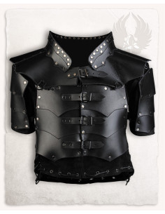 Wildlederjacke mit schwarzen Lederplatten Modell Rasmus