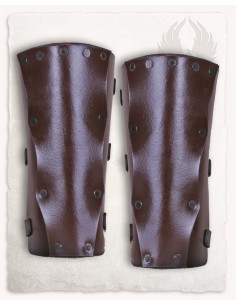 Middeleeuwse leren armbanden model Rasmus, bruin