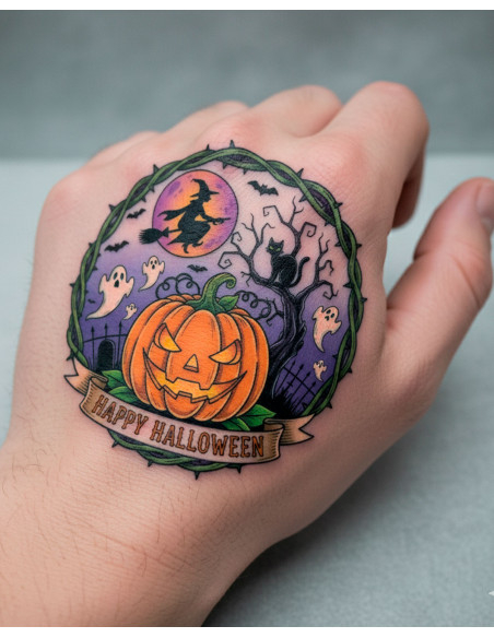 Tijdelijke Halloween-tatoeage met thema